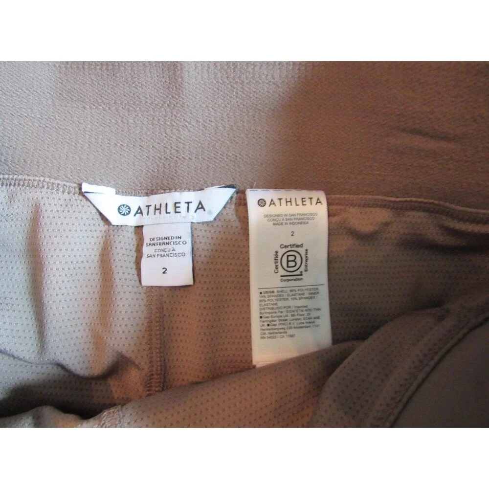Athleta Brooklyn Heights Brown Jute Short Zip Pockets Skort Size 2 NWT